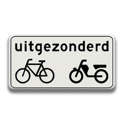 Verkeersbord RVV - OB54 Uitgezonderd (brom)fietsers